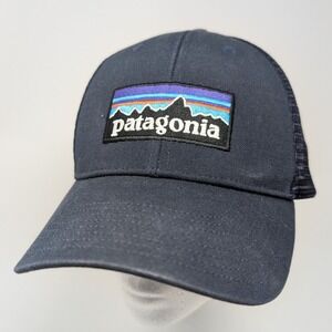 Patagonia P-6 Logo LoPro Trucker Hat Navy Blue Snapback Mesh Cap 38283
